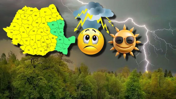 Cod galben de instabilitate atmosferică și caniculă în mai multe zone din țară! Județele în care sunt așteptate temperaturi foarte ridicate