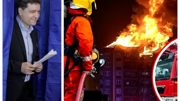 Incendiu la acoperişul unei clădiri cu locuinţe în Brașov. 30 de persoane au fost evacuate / Miros de gaze şi la şcoala unde votează Nicuşor Dan