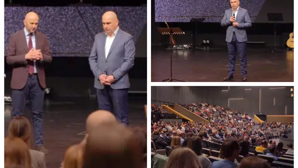 VIDEO Rugăciune pentru premierul Ilie Bolojan la Biserica Baptistă din Oradea: ”Doamne, te rog să pui peste dânsul înțelepciunea care vine de sus”