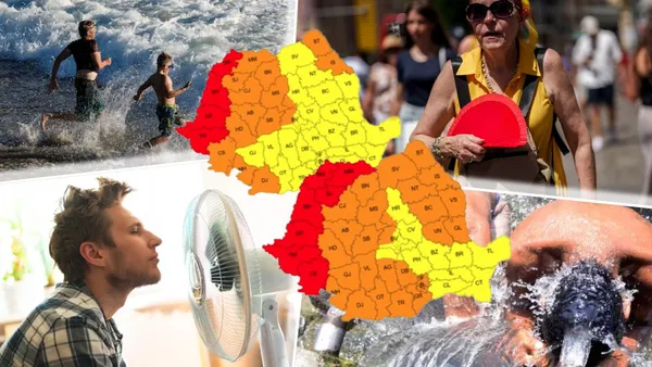 Codul roșu de caniculă se extinde. România se topește la umbră. Capitala intră sub cod portocaliu