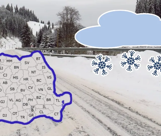 Prognoza meteo. Vortexul polar readuce iarna în România. Vor fi temperaturi de îngheţ şi ninsori abundente la munte