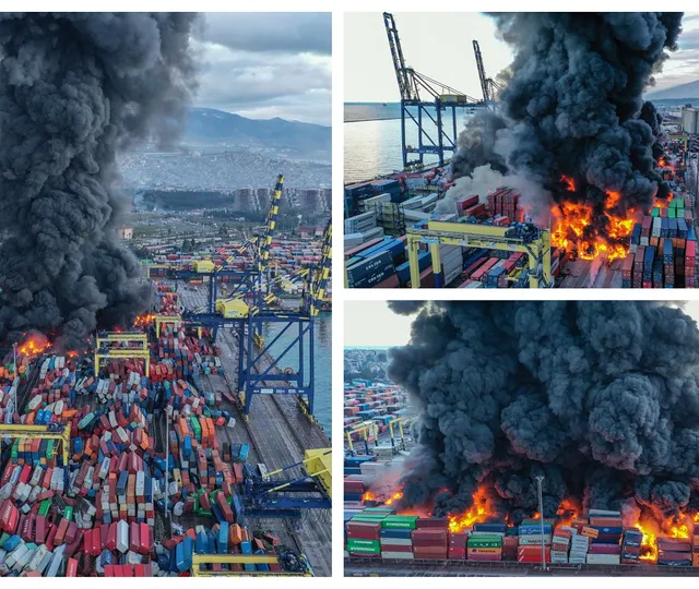 Incendiul din portul turc Iskenderun continuă de două zile. Imaginile dezastrului din Turcia VIDEO