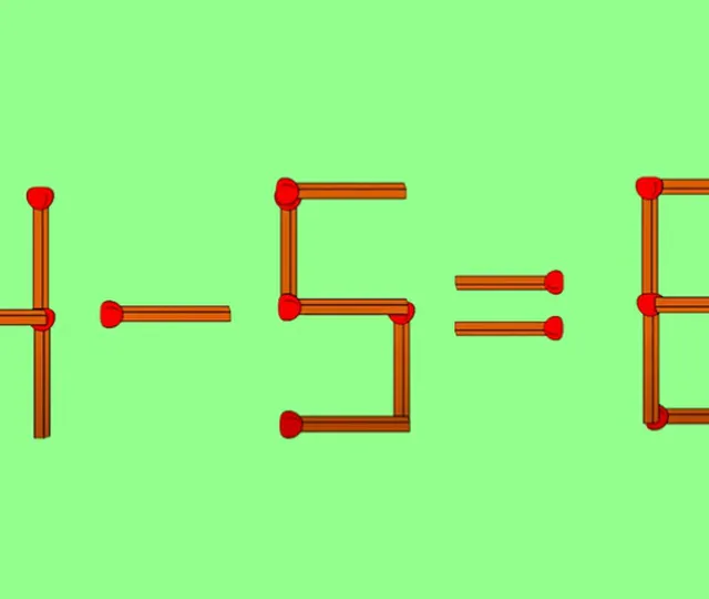 Test IQ cu chibrituri. Doar cei mai inteligenți oameni reușesc să-l rezolve. Trebuie să mutați un singur băț pentru a corecta 4 – 5 = 6