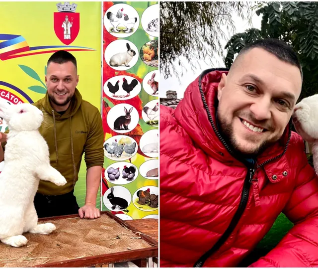 Bănățeanul care crește cei mai mari iepuri din țară a obținut premii chiar de Ziua României. ”Ambii iepuri au ieșit campioni naționali”