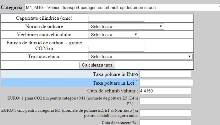 Timbru De Mediu 2016 Calculator Taxa Auto 2016 Anaf