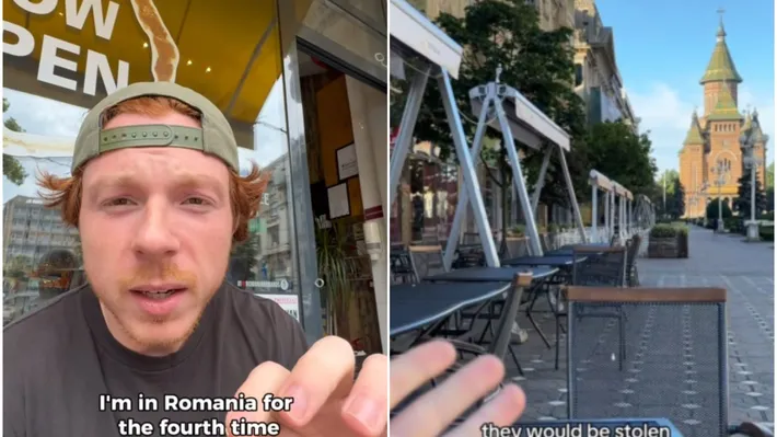 Un vlogger din New York a rămas fără cuvinte când a ajuns în Timișoara: „Lasă scaunele și mesele afară și nu le fură nimeni. Americani, cred că e timpul să vizităm România”