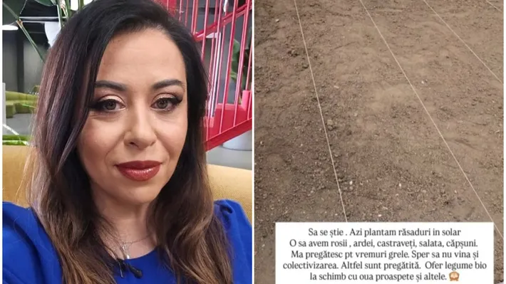 Oana Roman se pregătește pentru vremuri grele: „Azi plantăm răsaduri în solar. Ofer legume bio la schimb cu ouă proaspete”