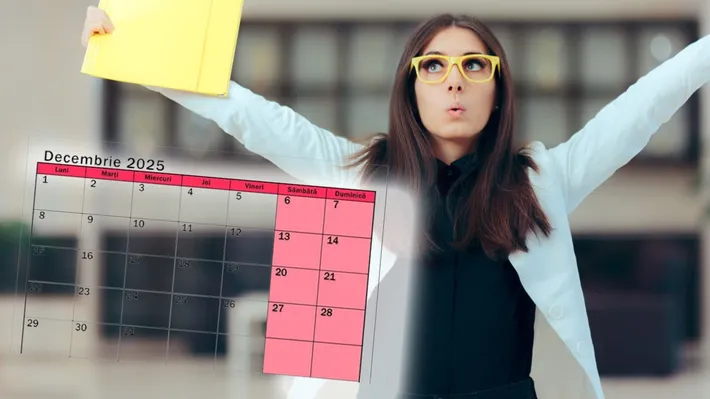 Mai multe zile libere pentru angajații din România la finalul lui 2025 și începutul lui 2026! Noul an va începe cu o minivacanță