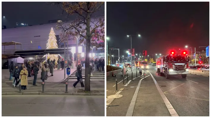Incendiu la Promenada Mall din București, clienții au fost evacuați. Pompierii intervin cu mai multe autospeciale