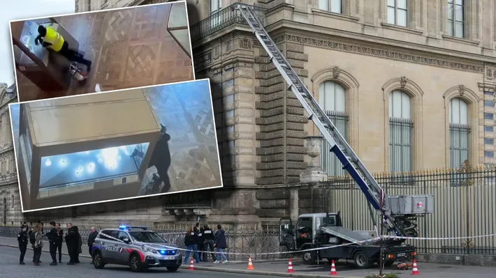 Imagini cu jaful de la Muzeul Luvru, prezentate de televiziunea franceză. VIDEO
