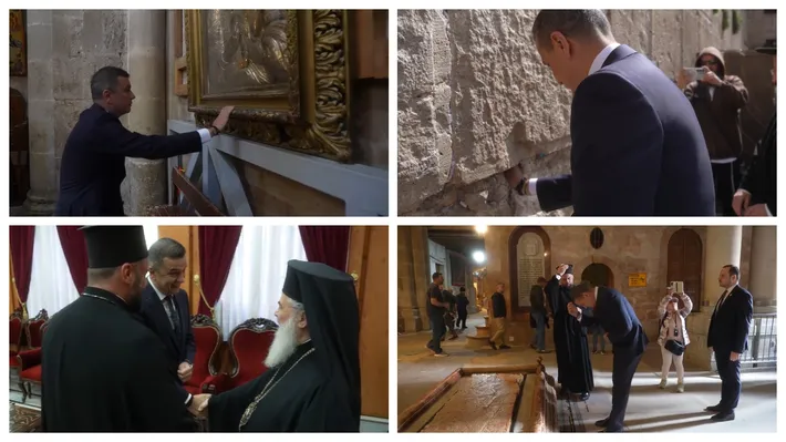 Sorin Grindeanu, vizită la Mormântul Sfânt și la Zidul Plângerii: „Noi, românii, suntem respectaţi aici, la Ierusalim, pentru că am ştiut să ne apărăm credinţa”