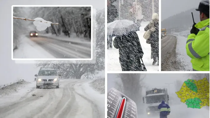 Prognoza meteo. Se întoarce iarna, ninge viscolit la munte, iar temperaturile scad în toată ţara