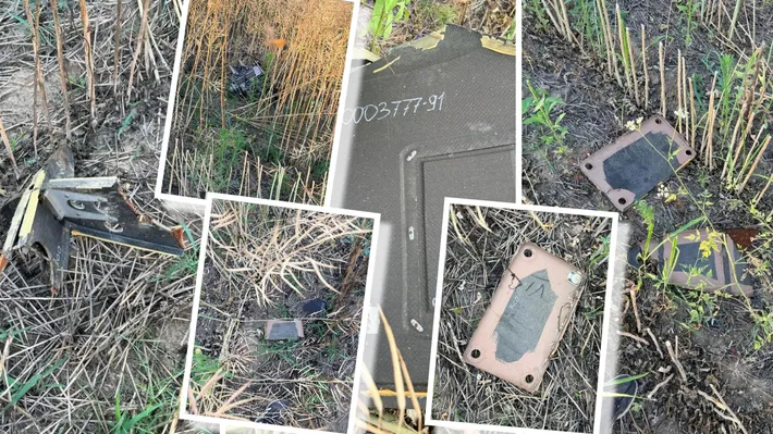 Resturi de dronă găsite pe un câmp din Tulcea. Autoritățile au decis să le detoneze pentru că aveau explozibil la bord