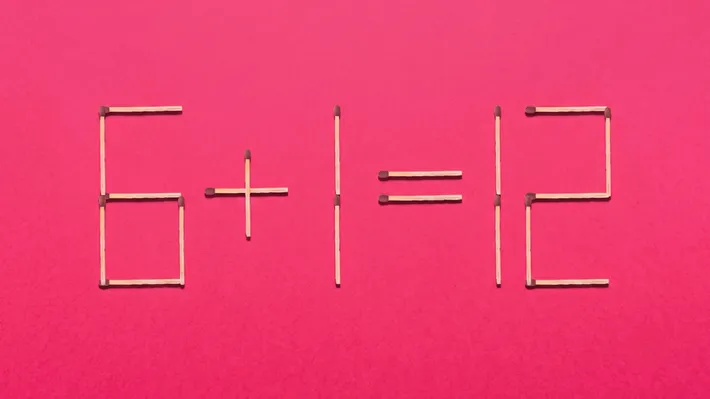 Test de inteligență: Poți corecta ecuația 6+1=12 mutând un singur băț de chibrit? Ai 25 de secunde