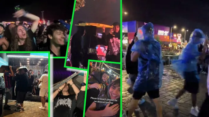 Ploaie la Beach Please. Artistul principal Playboi Carti și-a amânat concertul din cauza vremii. Deși a plouat cu găleata, tinerii nu au renunțat la distracție, IMAGINI FABULOASE