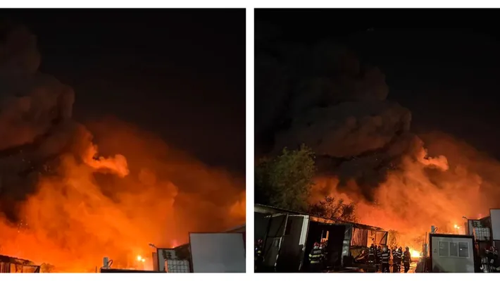Incendiu puternic în București. A fost emis RO-Alert