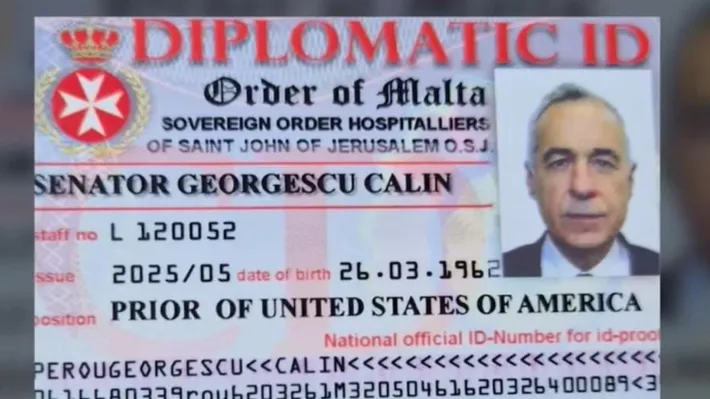 Călin Georgescu ar fi folosit o legitimație diplomatică falsă a Ordinului Cavalerilor de Malta prin care pretindea că este „senator”. Ambasadorul Ordinului de Malta în România îl demască: „Persoana în cauză nu este membru al Ordinului”