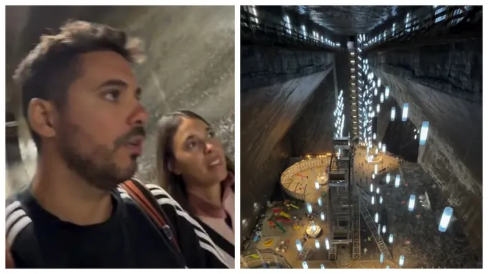 VIDEO Doi italieni, reacție fabuloasă după ce au intrat prima oară în Salina Turda. ”Genial!”