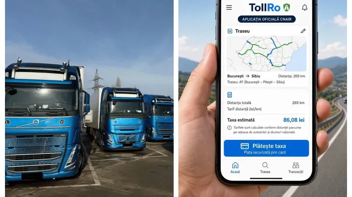 Protest împotriva noului sistem de taxare TollRo. Transportatorii au ieșit în stradă și cer amânarea amenzilor până în primăvară