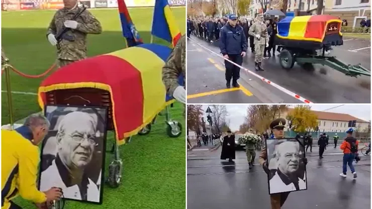 Emeric Ienei, înmormântat cu onoruri militare, la Oradea. Preşedintele Nicușor Dan și foștii mari tenismeni Ion Țiriac și Ilie Năstase au trimis coroane de flori