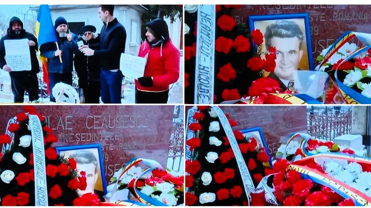 EXCLUSIV Nostalgicii s-au adunat la mormântul lui Nicolae Ceaușescu. Îndură ninsoarea și frigul pentru a-l comemora pe fostul președinte: „Prezența mea aici este o formă de protest. Am ajuns rău”