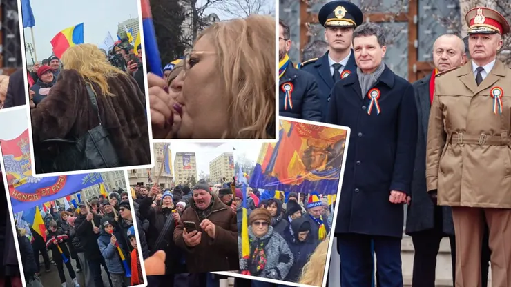 AUR-iștii și fanii lui Șoșoacă au făcut scandal în ziua Unirii Principatelor. L-au huiduit pe Nicușor Dan și s-au îmbrâncit cu jandarmii