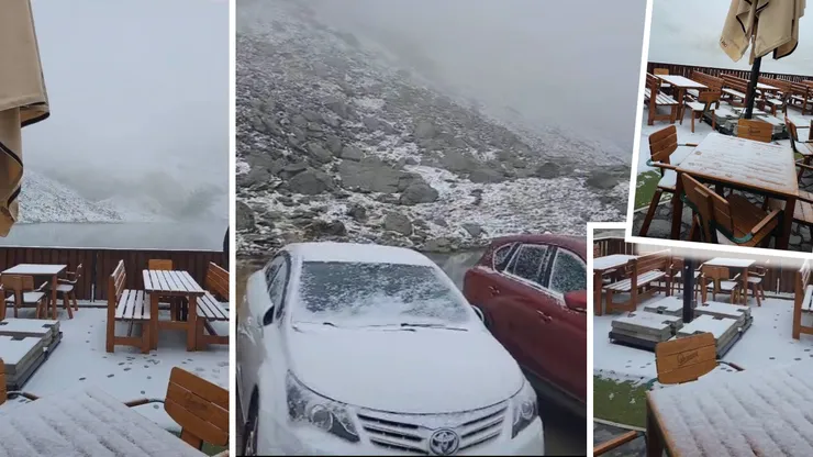 Prima zăpadă din această toamnă în România. A nins la Bâlea Lac, în Făgăraș