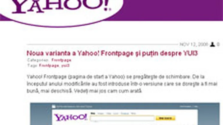 Yahoo si-a lansat blog in Romania