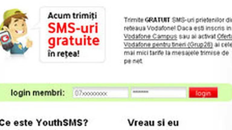 Vodafone Romania promoveaza YouthSMS.ro printr-o oferta de SMS-uri gratuite