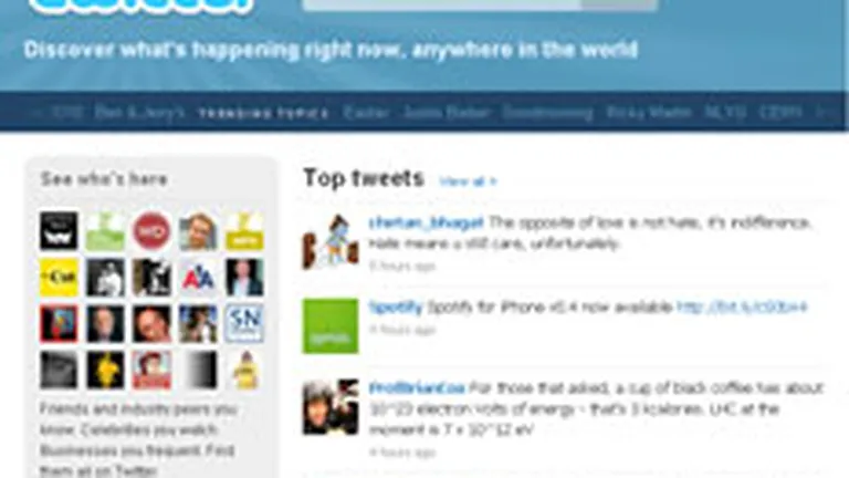 Twitter si-a modificat pagina principala pentru a evidentia caracterul comunicarii in timp real