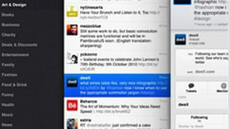 Twitter a lansat aplicatia special conceputa pentru iPad