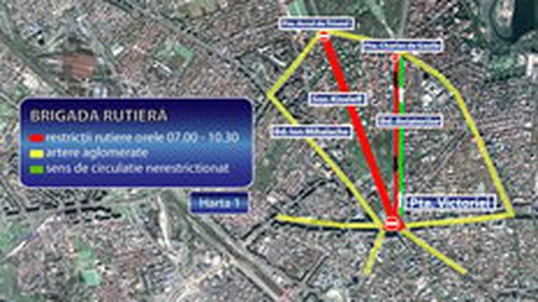Circulatia in centrul Bucurestiului va fi afectata serios de protestele de miercuri. Vezi restrictiile de trafic si rutele ocolitoare