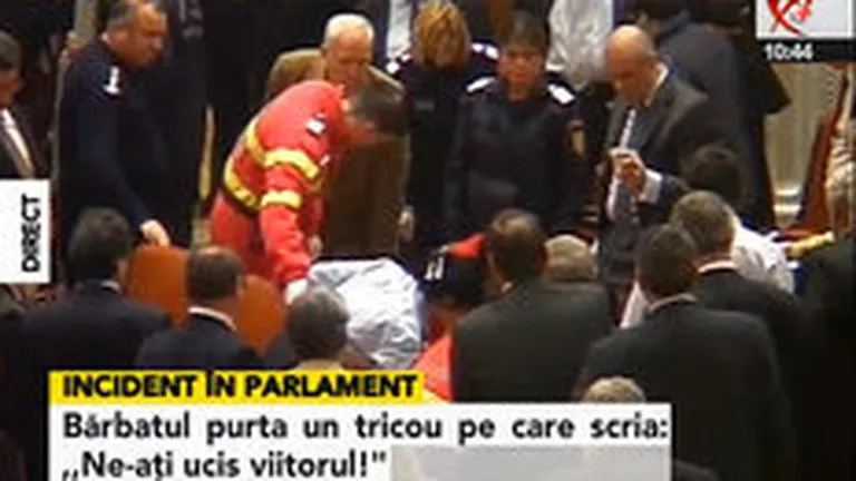 Gest extrem: O persoana s-a aruncat de la balconul Parlamentului (Update: opiniile DailyBusiness.ro)