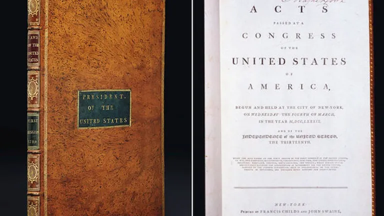 O carte apartinand presedintelui George Washington, vanduta la un pret record