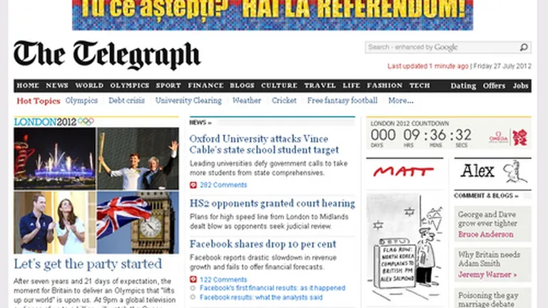 The Sun, The Telegraph, Daily Mail au bannere cu mesaje de chemare la referendum