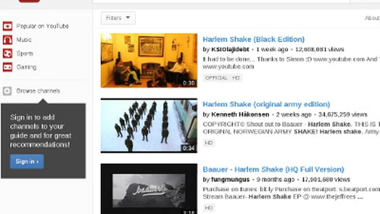 Cum a ajuns Harlem Shake in sute de mii de variante pe YouTube