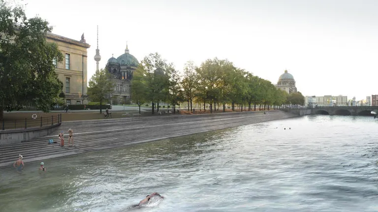 Peisaj idilic in creierul Europei: Un canal poluat devine cea mai mare piscina din lume