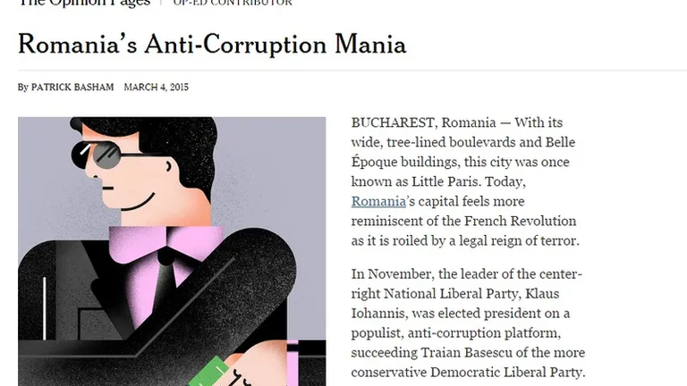 New York Times publica un editorial intitulat Mania anticoruptie din Romania