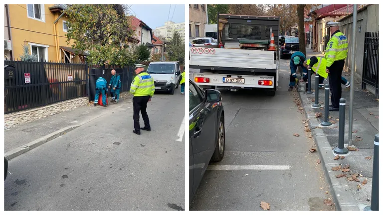 Străzile din Sectorul 2 al Capitalei au fost invadate de gunoaiele lăsate de șoferii care au blocat abuziv locurile de parcare
