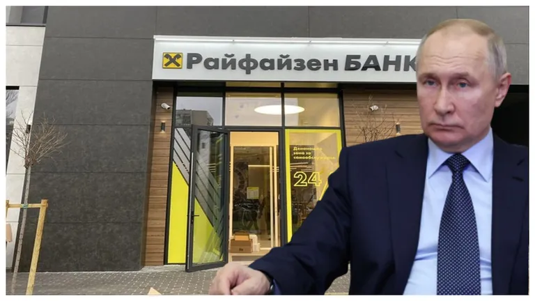 Raiffeisen Bank a primit o lovitură grea din partea lui Vladimir Putin. Banca a fost blocată în Rusia și nu poate să își scoată profiturile din țară