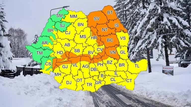 COD PORTOCALIU de ninsori în România! ANM anunță zonele afectate