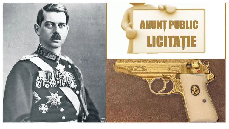 Pistolul de aur al lui Carol al II-lea a fost scos la licitaţie. Câți bani trebuie să scoți pentru piesa de colecție