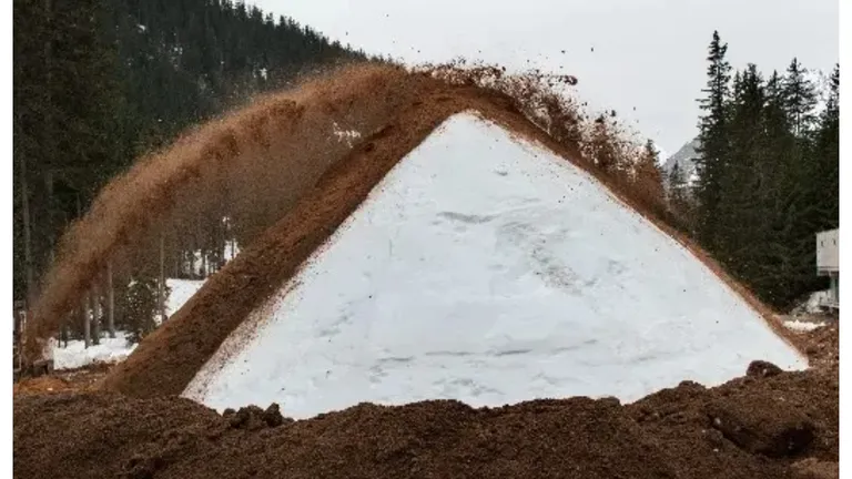 Afacerea de sezon cu care elveţienii dau lovitura: 20.000 de metri cubi de zăpadă reciclată pe pârtie