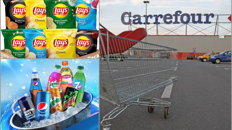 Începe războiul prețurilor! Carrefour anunță că nu va mai comercializa produse precum Pepsi, Lay's sau 7up