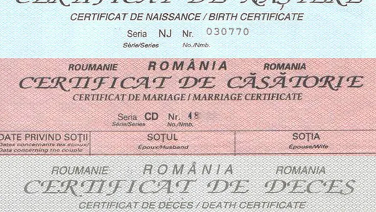 Se schimbă certificatele de naştere, căsătorie şi deces. Ce modificări se aduc şi care este termenul limită