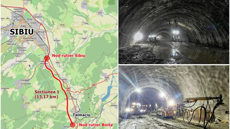 Lucrările pe Autostrada A1 Sibiu-Pitești avansează. PORR a ajuns la 700 de metri forați la tunelurile „Daniela” și „Alina”