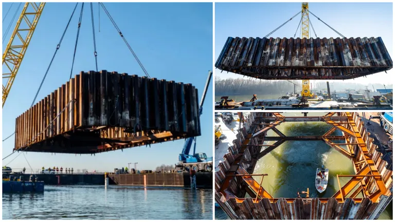 Ungaria construiește cel mai mare pod peste Dunăre! Imagini cu lucrările celei mai spectaculoase construcții realizate de Duna Aszfalt