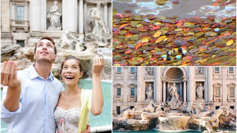 În Fontana di Trevi de la Roma se găsește o adevărată comoară! Turiștii au aruncat aici 1,4 milioane de euro în 2022. Unde ajung toate monedele scoase din fântână