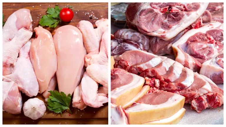 Preţ carne de pasăre contra preţ carne de porc. Factorii care influenţează piaţa