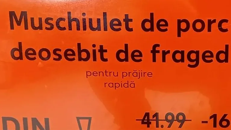 Eticheta Kaufland devenită virală în România! Cât costă mușchiulețul de porc „deosebit de fraged”